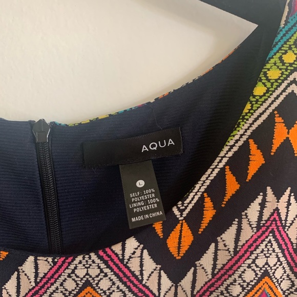 Aqua dress with neon graphic print - Picture 2 of 6